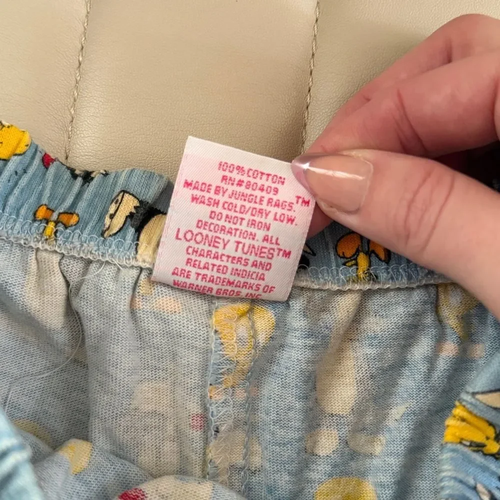 Vintage Warner Bros. Looney Tunes Blue Character Shorts kids 5/6 90s Y2K